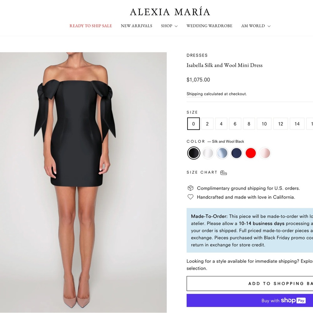 NWT Isabella Silk-Wool Mini Dress - size 2